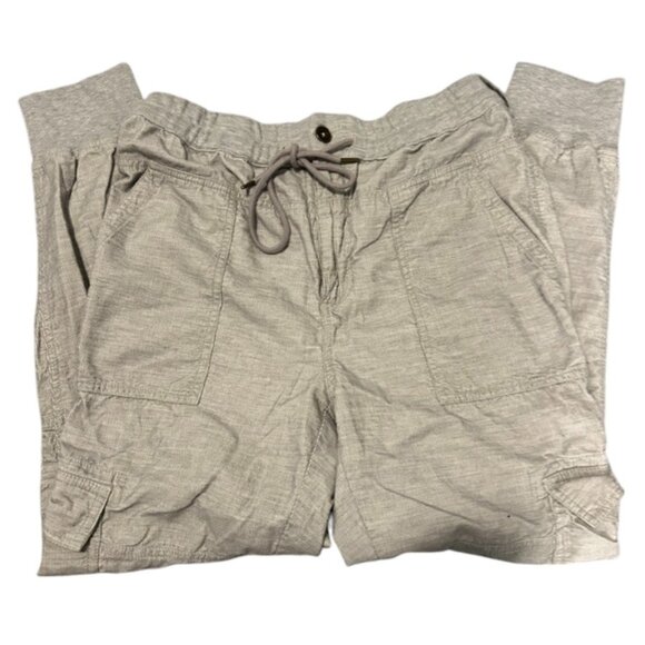 Sundance Catalog Cargo Jogger Pants Size S Gray Corduroy Casual Boho Pull On - Picture 1 of 4